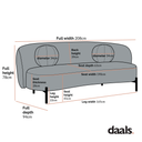 Amboise 3-Seater Curved Sofa with Ball Cushions, Beige Linen Blend