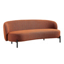 Amboise 3-Seater Curved Sofa with Ball Cushions, Brick Boucle