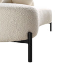 Amboise 3-Seater Curved Sofa with Ball Cushions, Ecru Boucle