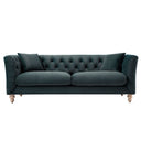 Ashby Chesterfield Large 3-Seater Sofa, Aegean Blue Velvet