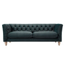 Ashby Chesterfield Large 3-Seater Sofa, Aegean Blue Velvet