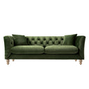 Ashby Chesterfield Large 3-Seater Sofa, Fern Green Velvet