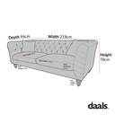 Ashby Chesterfield Large 3-Seater Sofa, Fern Green Velvet