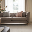 Ashby Chesterfield Large 3-Seater Sofa, Taupe Chenille