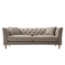 Ashby Chesterfield Large 3-Seater Sofa, Taupe Chenille