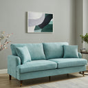 Brigette 3-Seater Mint Soft Brushed Sofa with Antique Brass Castor Legs