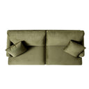Brigette 3-Seater Olive Green Velvet Sofa with Antique Brass Castor Legs