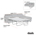 Daphnis Aegean Blue Velvet Sofa, Grande Chaise Right Hand Facing