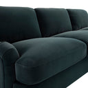 Daphnis Aegean Blue Velvet Sofa, Grande Chaise Right Hand Facing