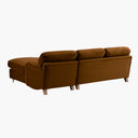 Daphnis Cinnamon Velvet Sofa, Grande Chaise Sofa Right Hand Facing