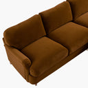 Daphnis Cinnamon Velvet Sofa, Grande Chaise Sofa Right Hand Facing