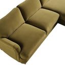 Daphnis Fudge Velvet Sofa, Grande Chaise Sofa Right Hand Facing