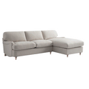 Daphnis Oatmeal Fabric Sofa, Grande Chaise Right Hand Facing