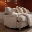 Daphnis Oatmeal Fabric Sofa, Grande Chaise Right Hand Facing