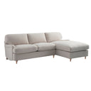 Daphnis Oatmeal Fabric Sofa, Grande Chaise Right Hand Facing