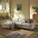 Daphnis Oatmeal Fabric Sofa, Grande Chaise Sofa Left Hand Facing