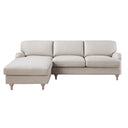 Daphnis Oatmeal Fabric Sofa, Grande Chaise Sofa Left Hand Facing
