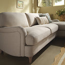 Daphnis Oatmeal Fabric Sofa, Grande Chaise Sofa Right Hand Facing