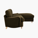 Daphnis Seaweed Velvet Sofa, Grande Chaise Right Hand Facing