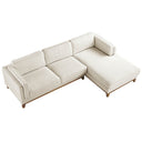 Dipley Beige Boucle Fabric Sofa, Grande Chaise Sofa Right Hand Facing