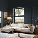 Dipley Champagne Velvet Sofa Grande Chaise Sofa Left Hand Facing