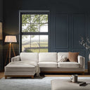 Dipley Champagne Velvet Sofa Grande Chaise Sofa Left Hand Facing