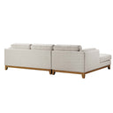 Dipley Oatmeal Woven Fabric Sofa, Grande Chaise Sofa Left Hand Facing