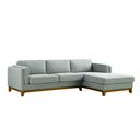 Dipley Sage Woven Fabric Sofa, Grande Chaise Sofa Right Hand Facing