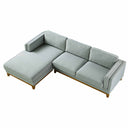 Dipley Sage Woven Fabric Sofa Grande Chaise Sofa Left Hand Facing