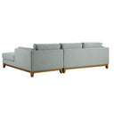 Dipley Sage Woven Fabric Sofa, Grande Chaise Sofa Right Hand Facing