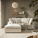 Lutyens Beige Linen Blend Modular Sofa 2-Piece Chaise