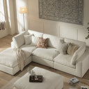 Lutyens Beige Linen Blend Modular Sofa 3-Piece Chaise