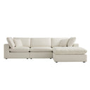 Lutyens Beige Linen Blend Modular Sofa 3-Piece Chaise