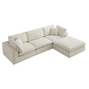 Lutyens Beige Linen Blend Modular Sofa 3-Piece Chaise