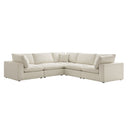 Lutyens Beige Linen Blend Modular Sofa 5-Piece Corner Set