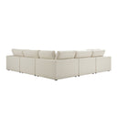 Lutyens Beige Linen Blend Modular Sofa 5-Piece Corner Set
