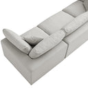 Lutyens Light Grey Linen Blend Modular Sofa, 3-Piece