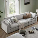 Lutyens Light Grey Linen Blend Modular Sofa, 3-Piece