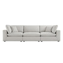 Lutyens Light Grey Linen Blend Modular Sofa, 3-Piece