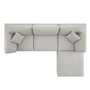 Lutyens Light Grey Linen Blend Modular Sofa 3-Piece Chaise
