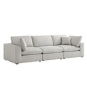 Lutyens Light Grey Linen Blend Modular Sofa, 3-Piece