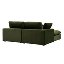 Lutyens Moss Green Velvet Modular Sofa 2-Piece Chaise