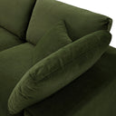 Lutyens Moss Green Velvet Modular Sofa 3-Piece Chaise
