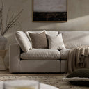 Lutyens Oatmeal Weave Fabric Blend Modular Sofa 5-Piece Corner Set