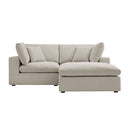 Lutyens Oatmeal Weave Fabric Modular Sofa 2-Piece Chaise
