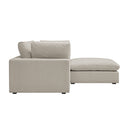 Lutyens Oatmeal Weave Fabric Modular Sofa 2-Piece Chaise