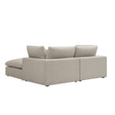 Lutyens Oatmeal Weave Fabric Modular Sofa 2-Piece Chaise