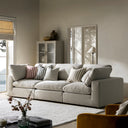 Lutyens Oatmeal Weave Fabric Modular Sofa, 3-Piece