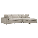 Lutyens Oatmeal Weave Fabric Modular Sofa 3-Piece Chaise