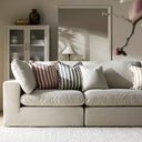 Lutyens Oatmeal Weave Fabric Modular Sofa, 3-Piece